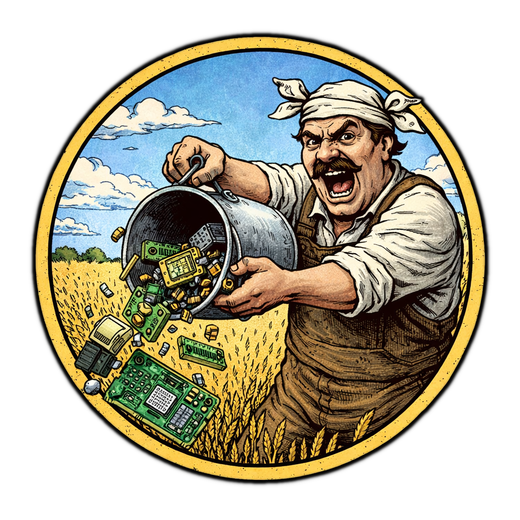 Farmer Throwing Digital Slop